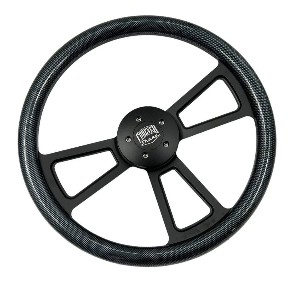 Steering Wheel Cover 18 Inch Black Carbon Fiber for Peterbilt Kenworth ( )