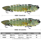 8 Section Jointed Swimbait Fishing Lure for Bass Pike Walleye Saltwater