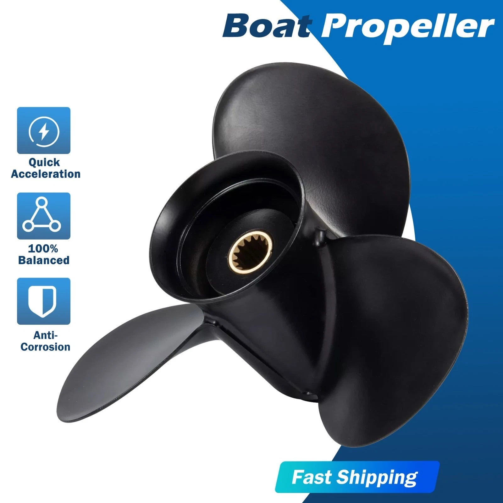 10 1/4X14 Aluminum Outboard Propeller for Evinrude 15-35HP (14 Tooth RH)