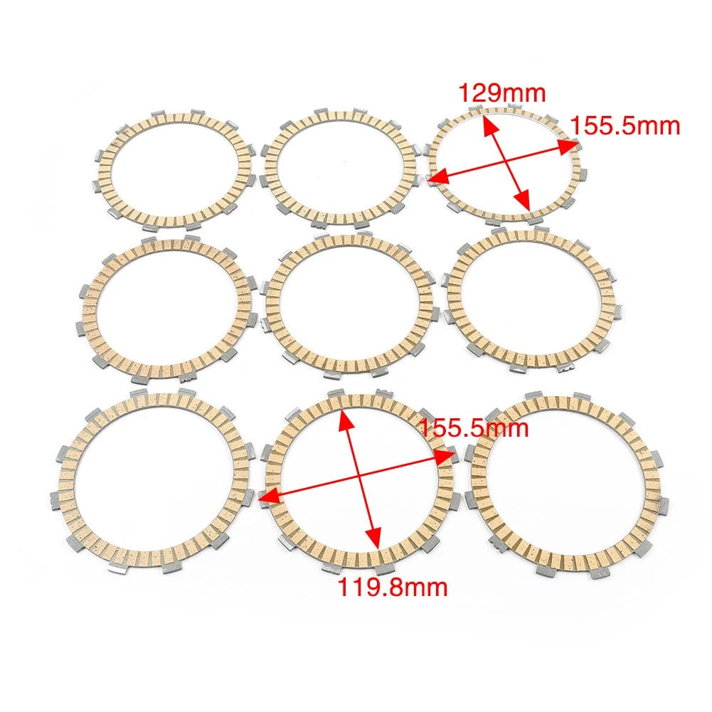 Set of 9 Carbon Fiber Clutch Friction Plates for Yamaha R1 YZF-R1 (2004–2008)