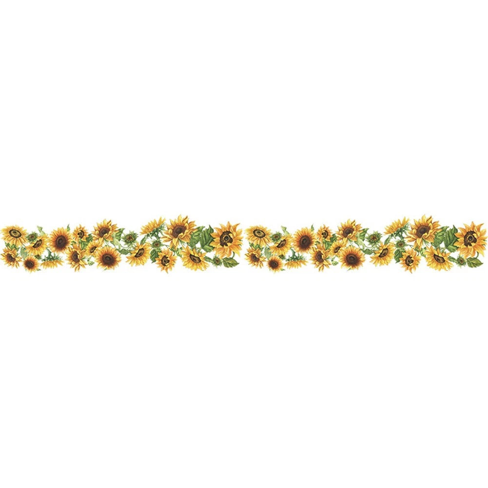Wall Sticker Sunflower Edge Line for Home Decor (5.5x44.8 Inch)