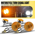4X Chrome Amber Motorcycle Turn Signals for Yamaha Kawasaki Honda