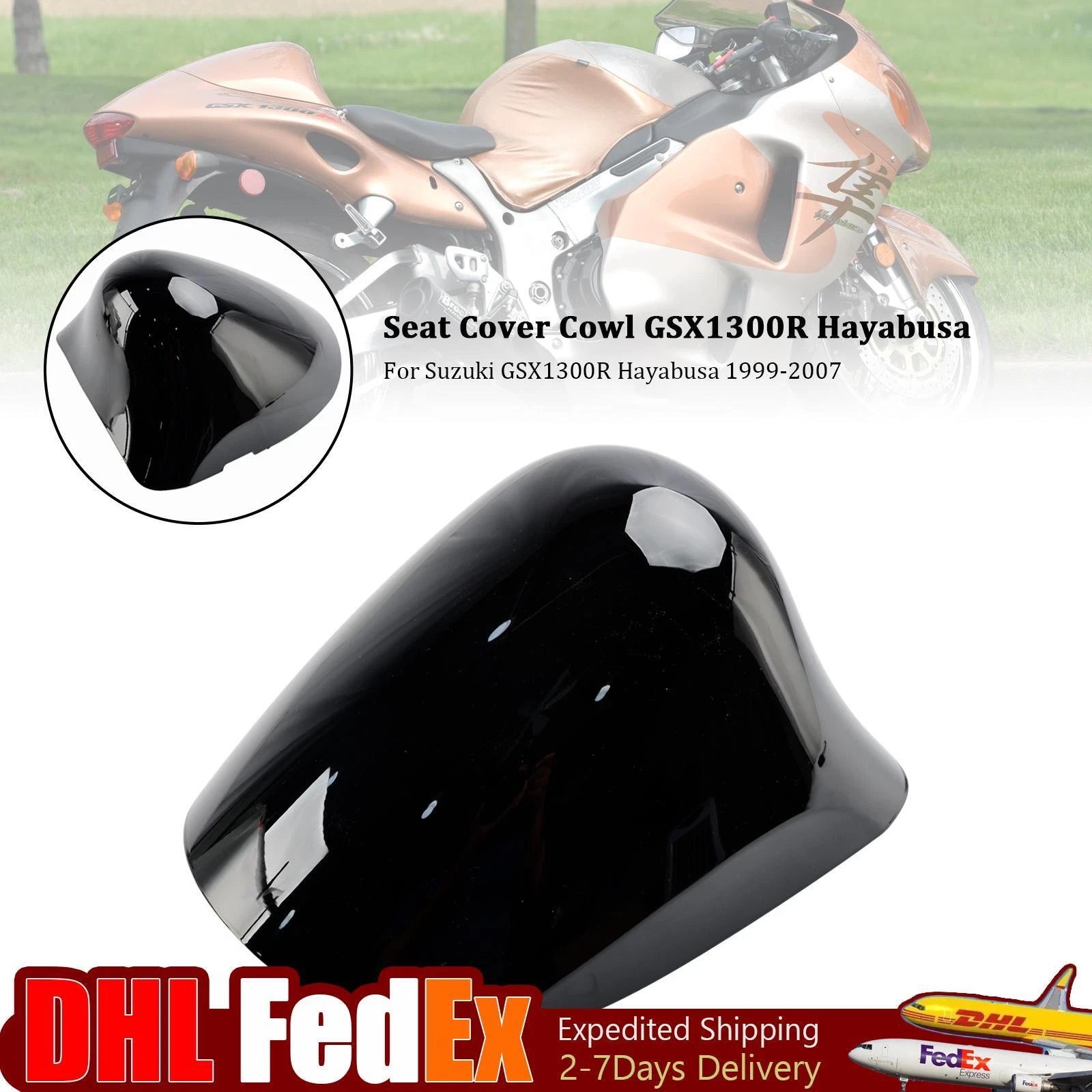 Rear Seat Fairing Cover for Suzuki GSX1300R GSX-R1300 Hayabusa (1999–2007) Black
