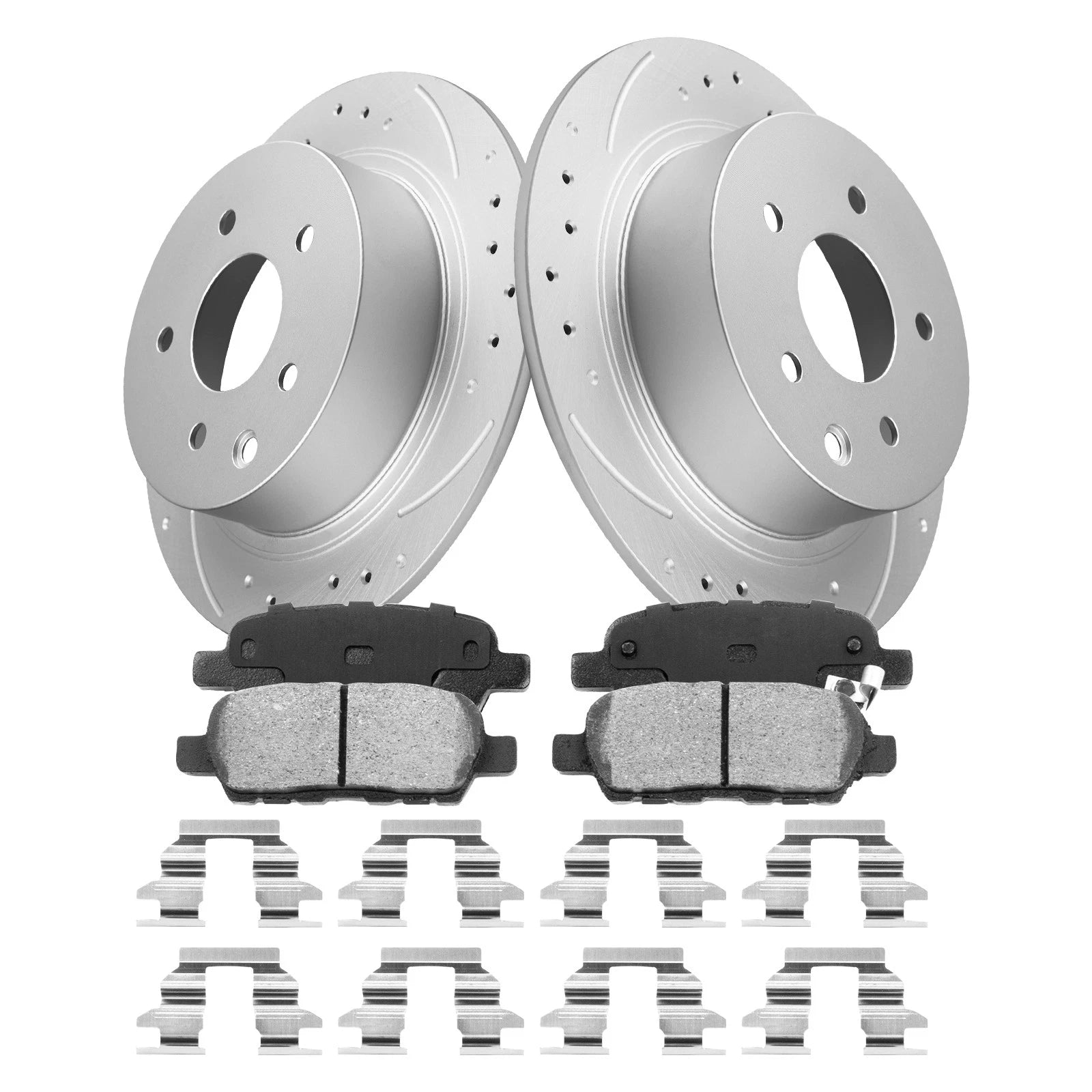 Set of 4 Drilled Rotors & Ceramic Brake Pads for Nissan Sentra (2013–2019)
