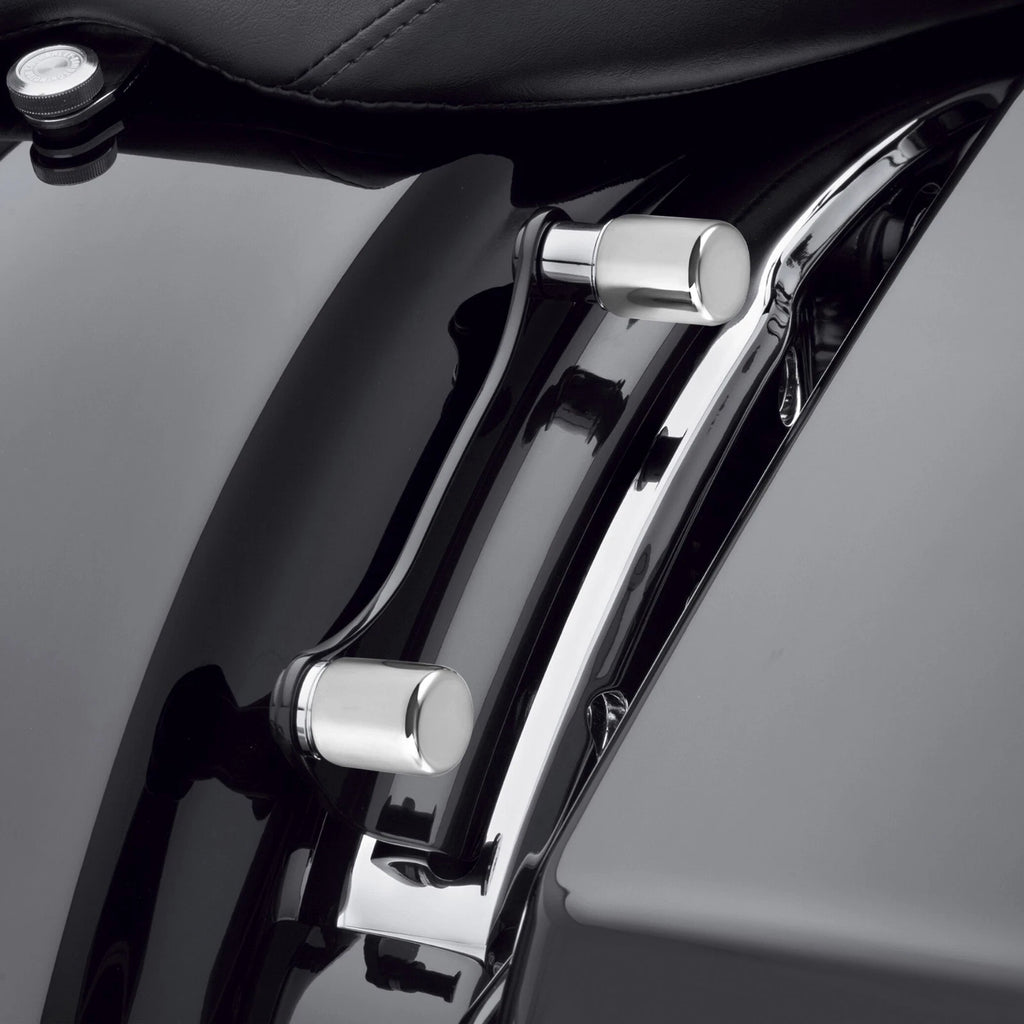 2X Chrome Docking Hardware Point Cover Kit for Harley Softail Dyna Touring