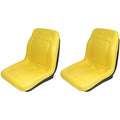 2X High Back Yellow Vinyl Seats w/ Brackets for John Deere Models