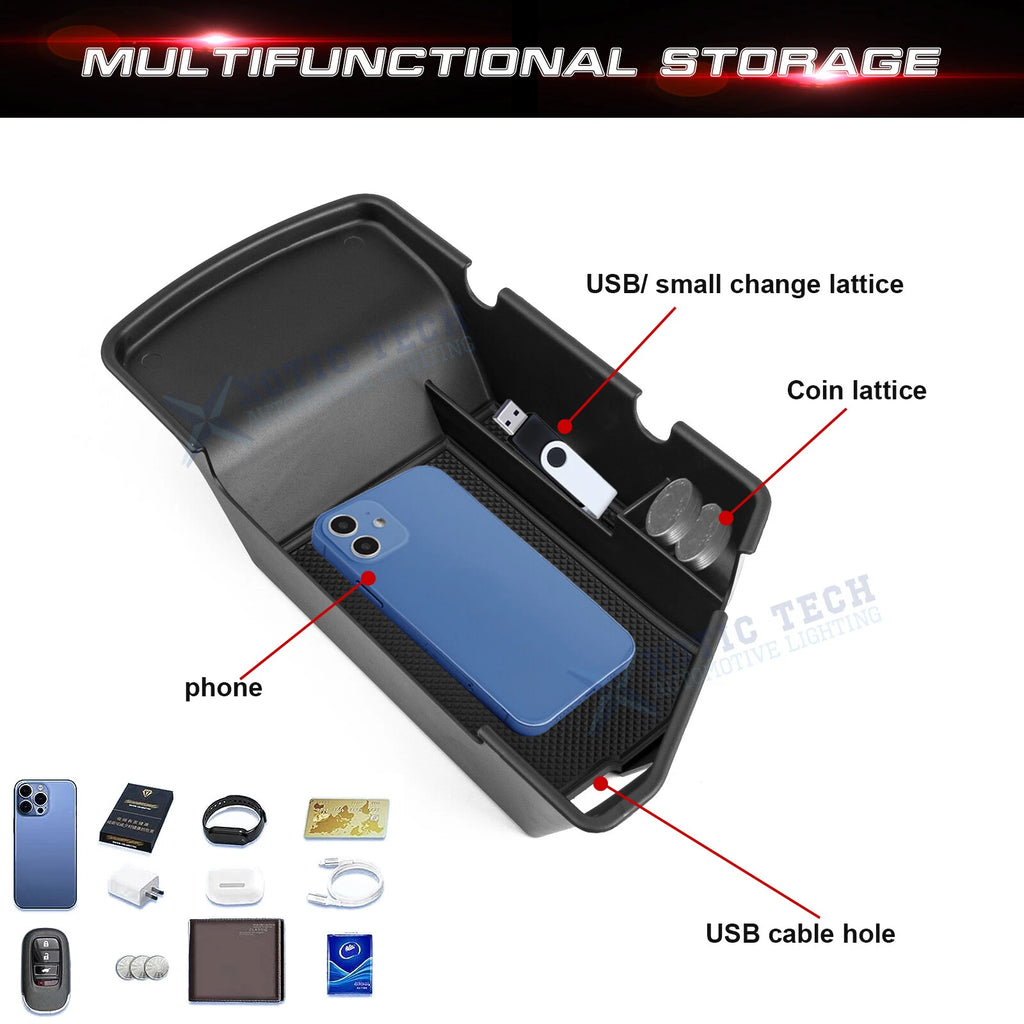 Center Console Storage Box Organizer for Dodge Challenger (2015–2024)