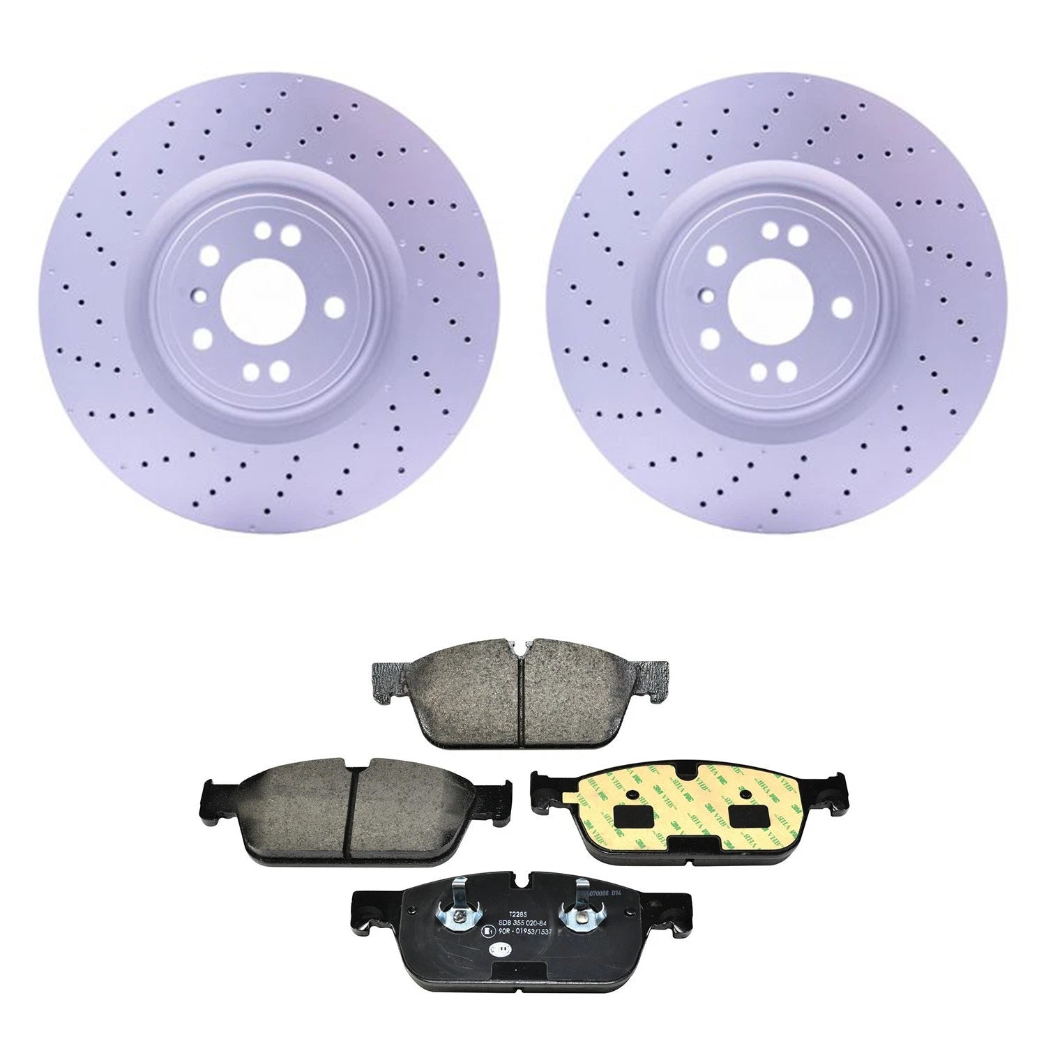 Hella Front Rotors & Low-Met Disc Brake Pad Kit for Mercedes X166 GL450 (2013–2019)