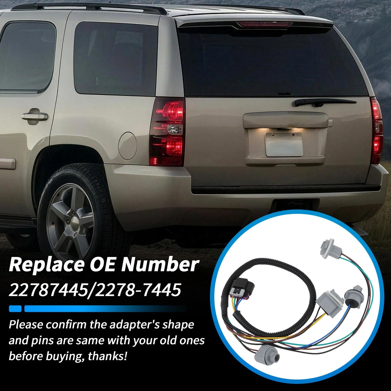 Tail Light Wiring Harness Socket for Chevy Suburban Tahoe GMC Yukon (2000–2006)