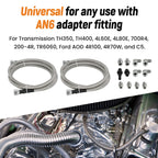 6AN Braided Transmission Cooler Lines Kit for Ford AOD 4R100 (1990–2003) OFK19-70-SS
