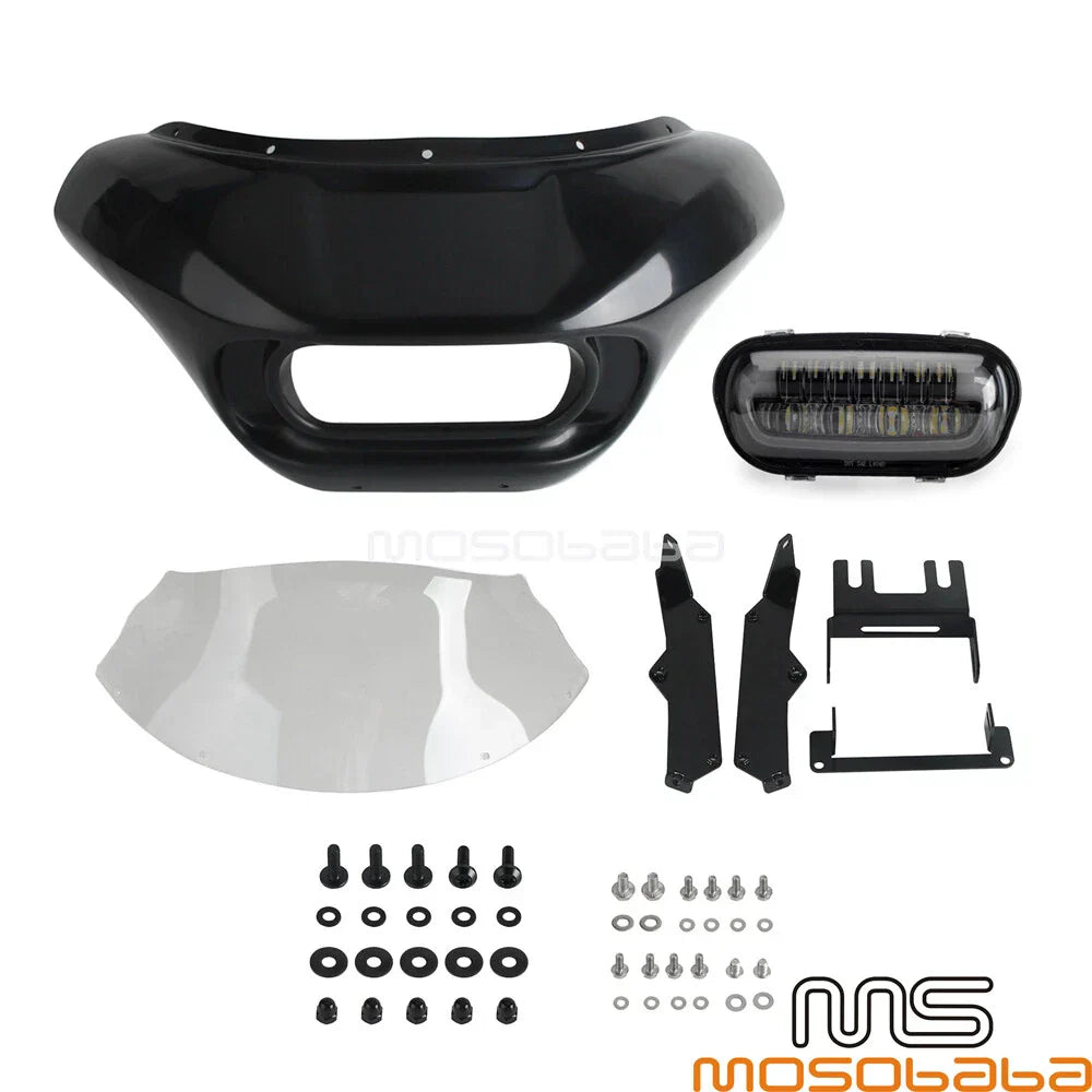 LED Headlight Windshield Fairing for Harley Softail Fat Bob FXFB (2018-2023)