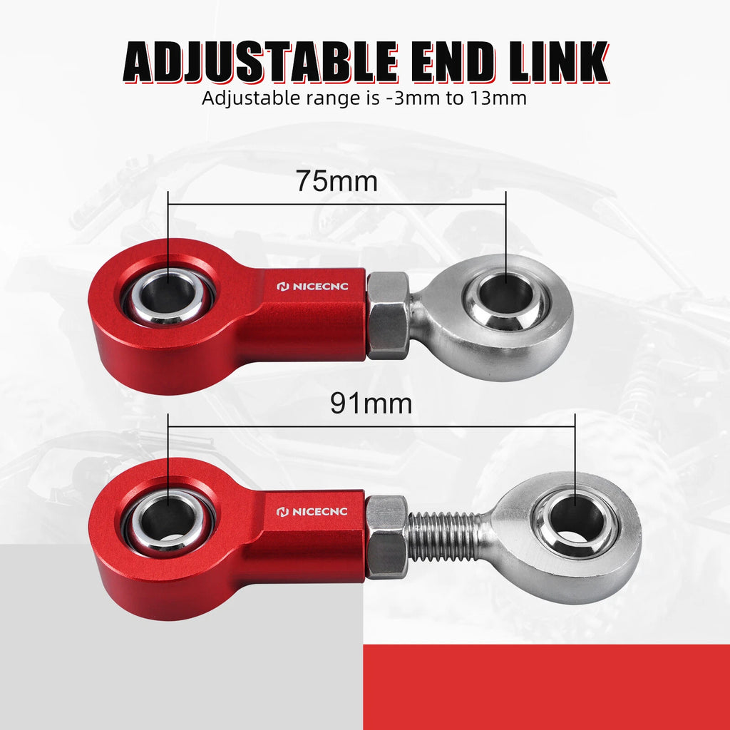 Aluminum Front Sway Bar End Links Kit for Can-Am Maverick X3 Turbo (2019–2023)