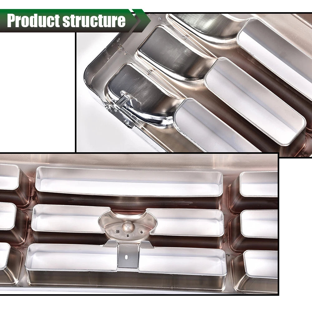 Chrome Grille and Headlight Door Set for Ford F150 F250 F350 (1992–1998)