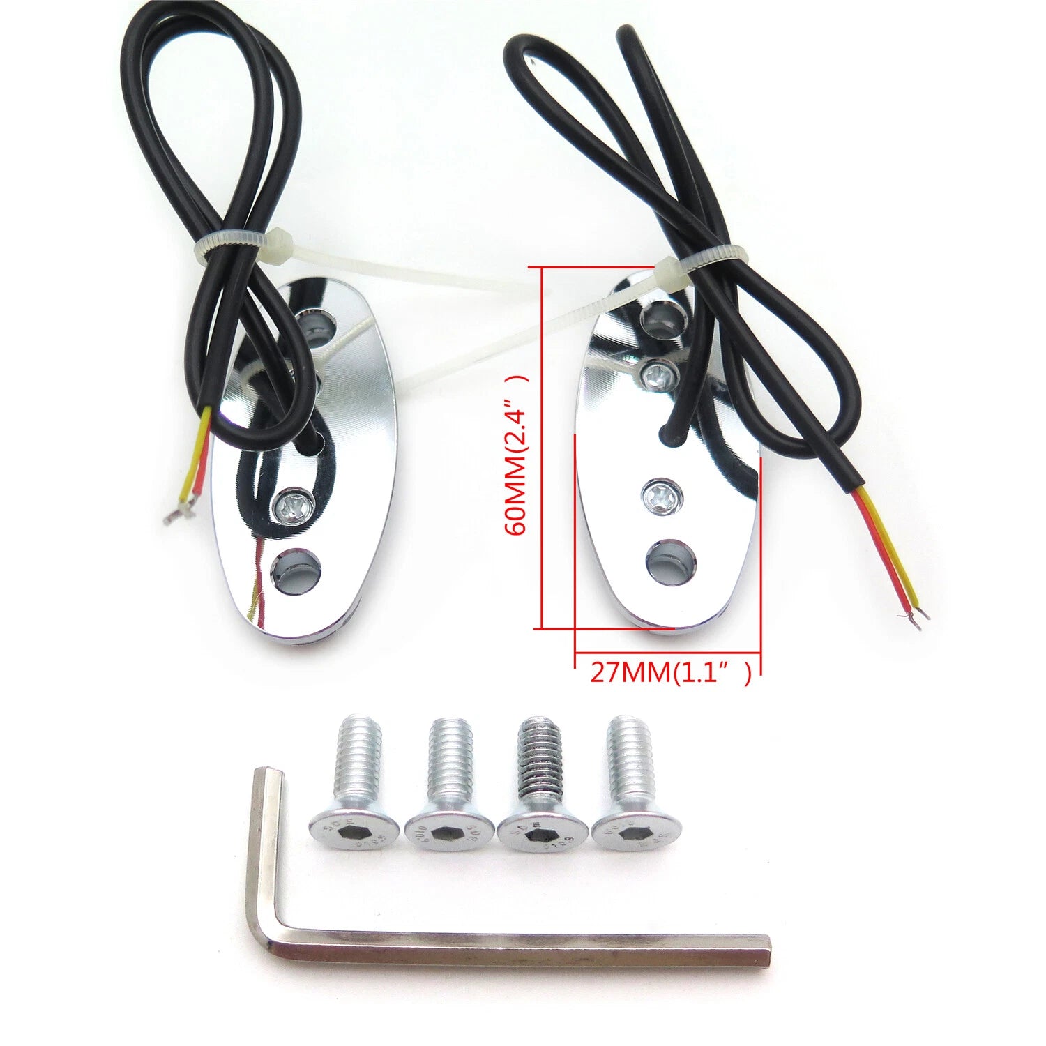Chrome Mirror Block Off Base Plate LED for Honda CBR1000RR (2004–2007) & CBR (2000–2001)