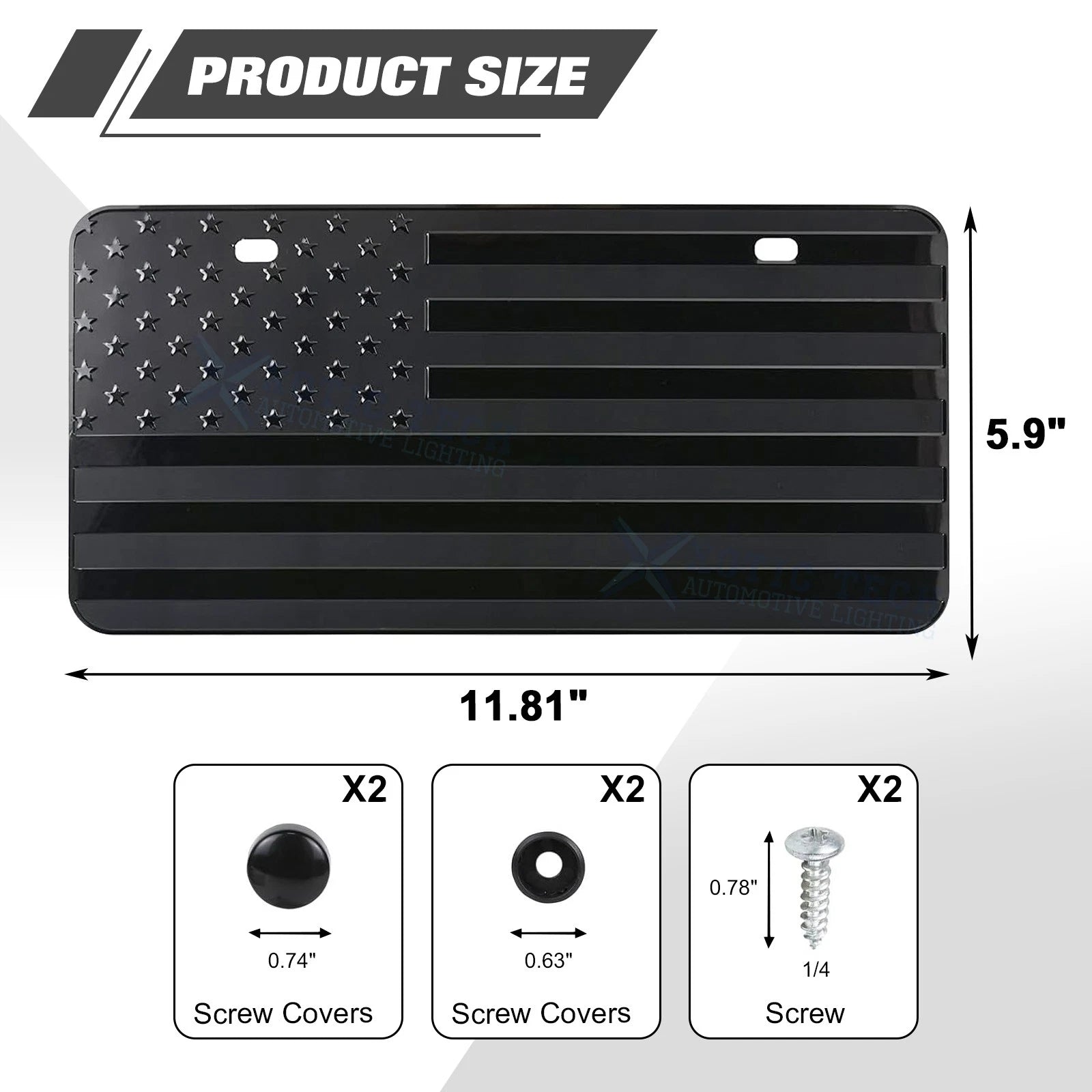 American Front Flag License Plate Vanity Gift for Universal (1960-1960)