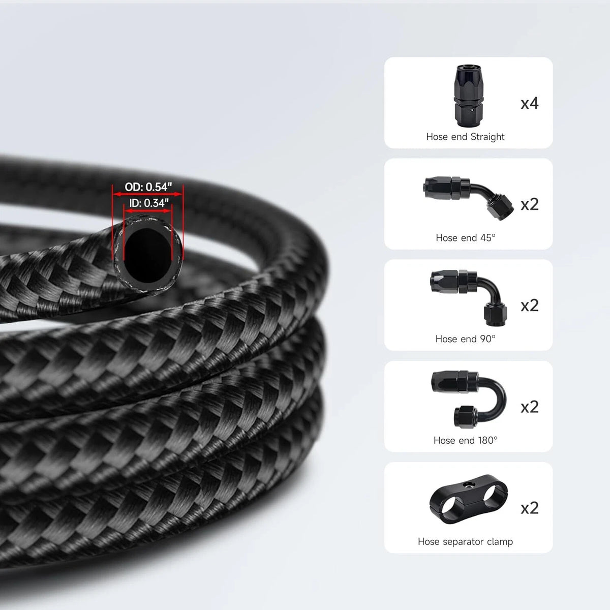 Fuel Line Kit for Universal Applications (10FT, 8AN)