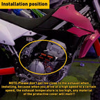 Pipe Heat Shield Cover for Motorcycle (Carbon Fiber, Orange)