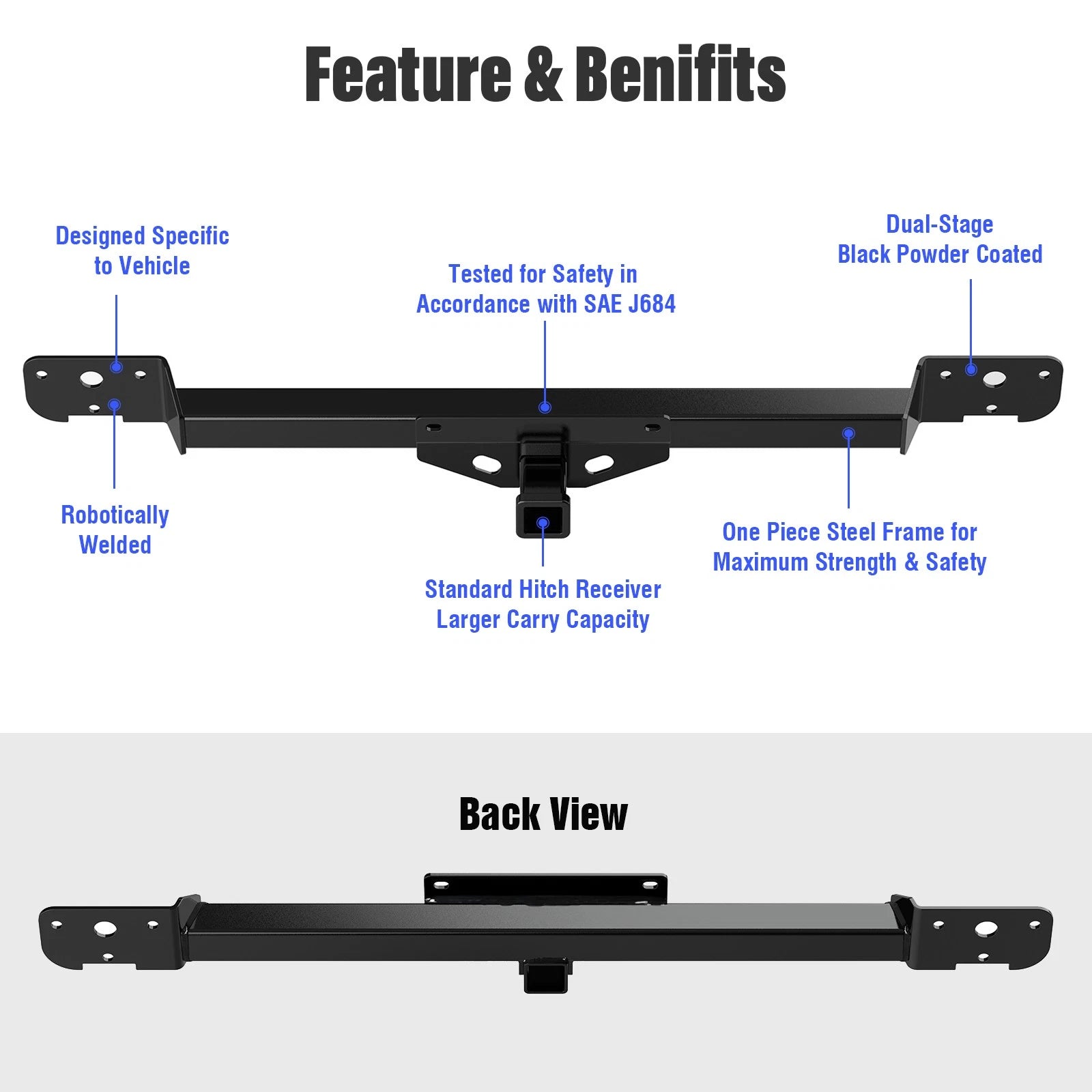 Trailer Towing Hitch for Ram ProMaster 1500 2500 3500 (2014-2026)