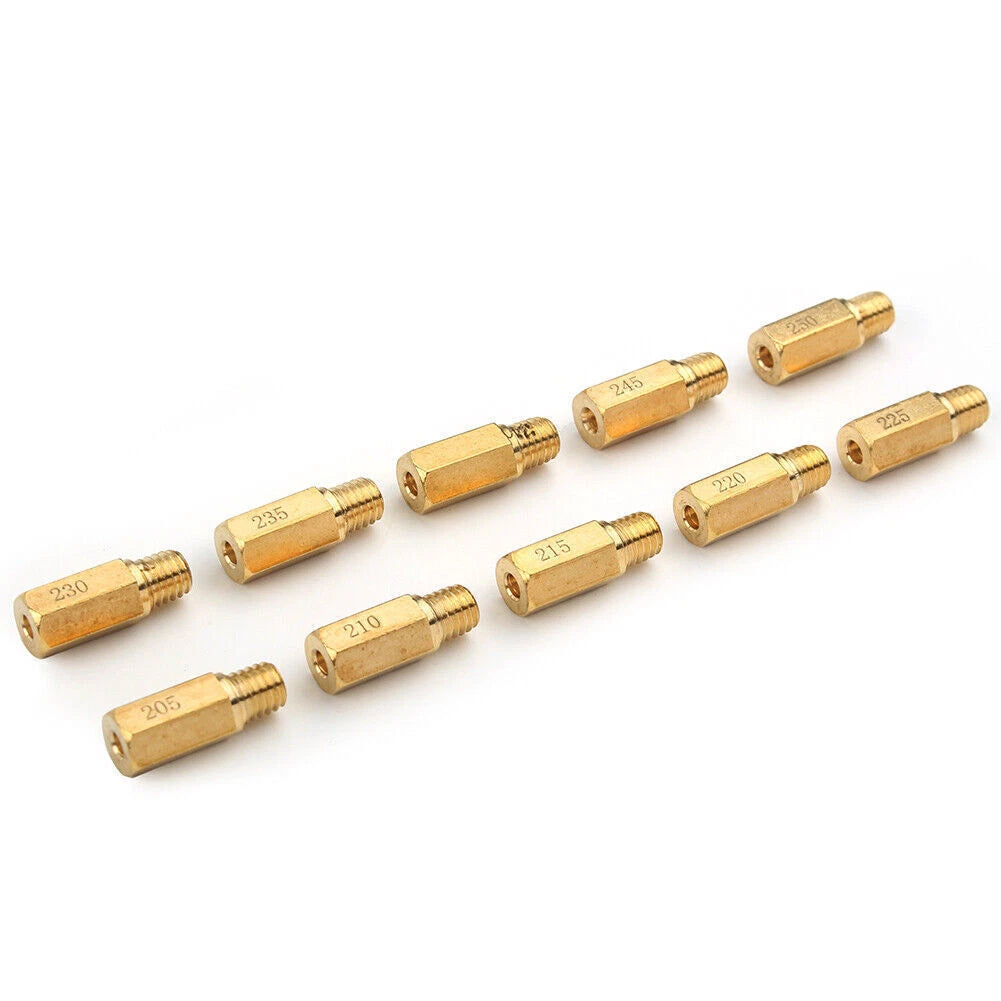10 Pcs Carburetor Main Jets Kit for PWK OKO CVK (205-250)
