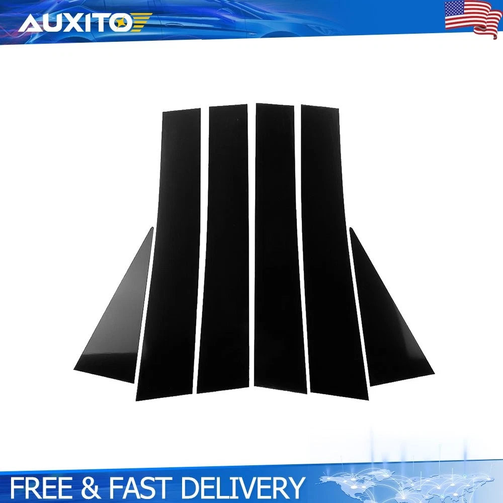 6PCS Glossy Black Door Pillar Covers for Chevrolet Captiva (2009–2012)