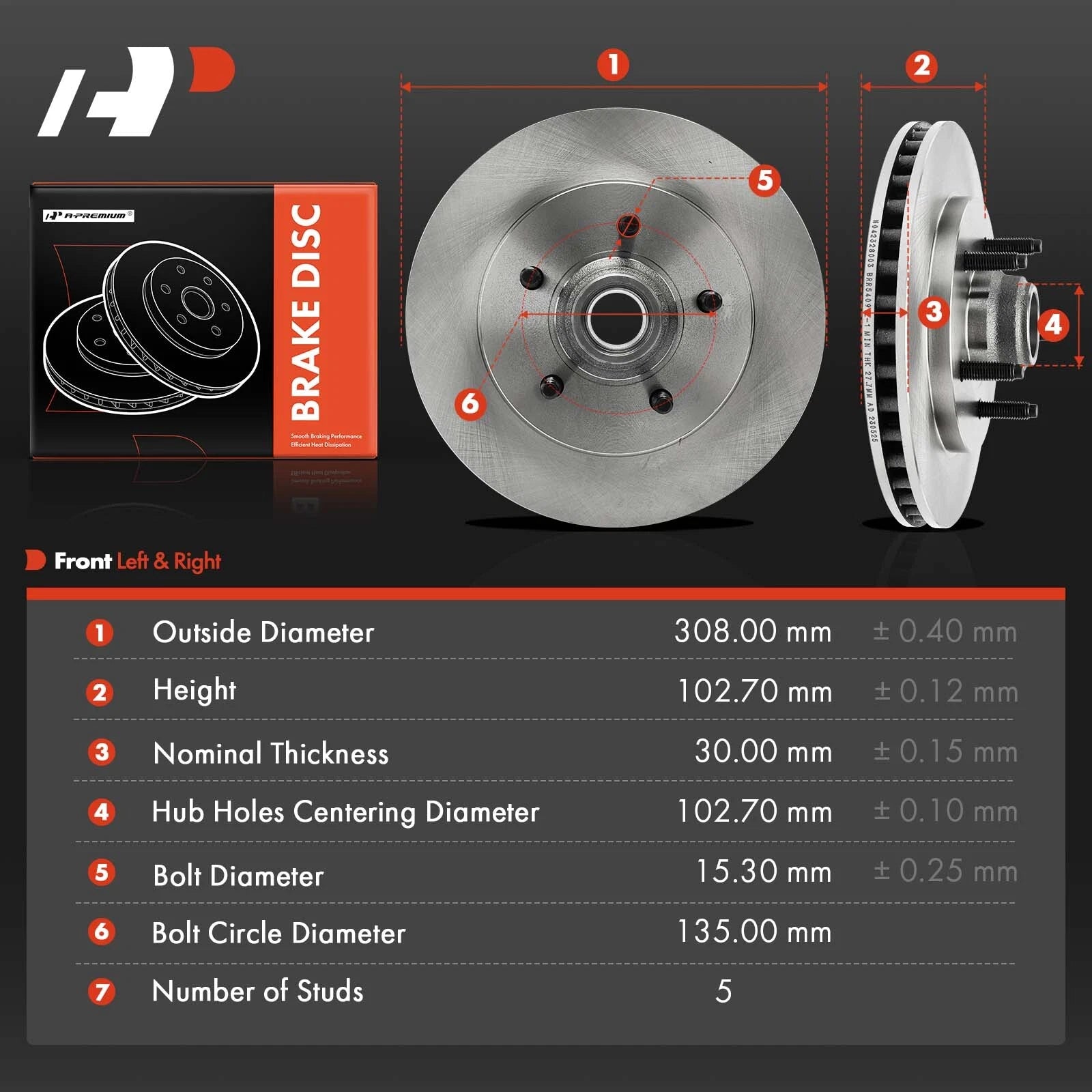 Front Disc Brake Rotors for Ford F-150, Expedition (2000-2003)