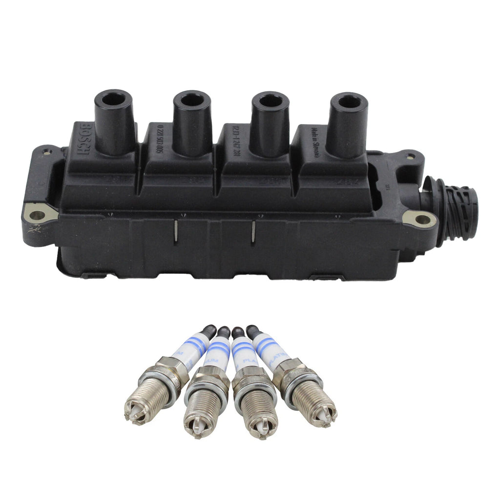 Ignition Coil & 4 Platinum Spark Plugs Kit for BMW E36 318ti (1996–1999)