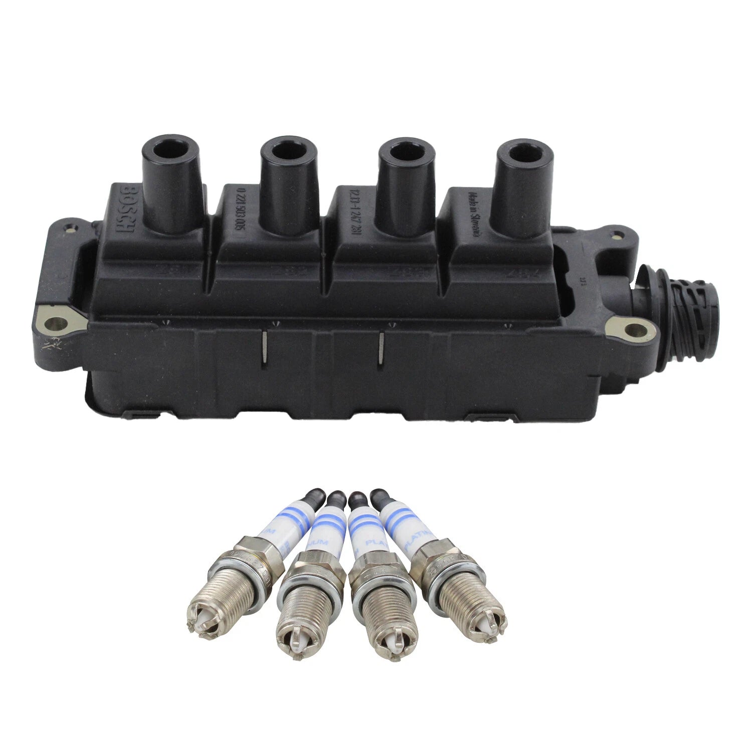 Ignition Coil & 4 Platinum Spark Plugs Kit for BMW E36 318ti (1996–1999)