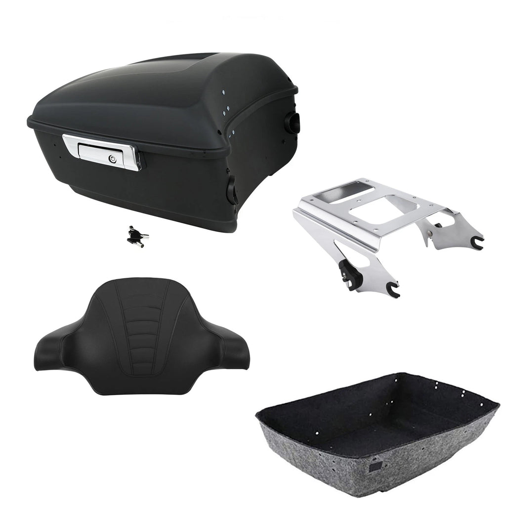 Matte Black Trunk Backrest Mount Rack for Harley Electra Glide (2009–2013)