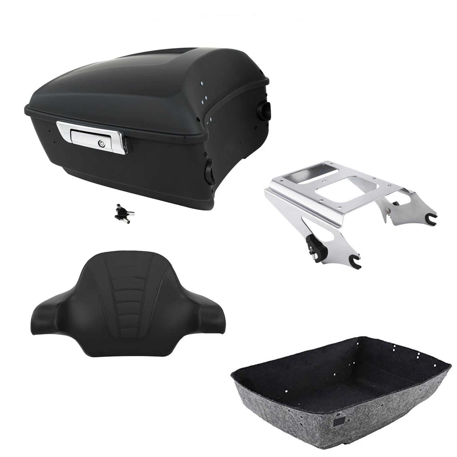 Matte Black Trunk Backrest Mount Rack for Harley Electra Glide (2009–2013)