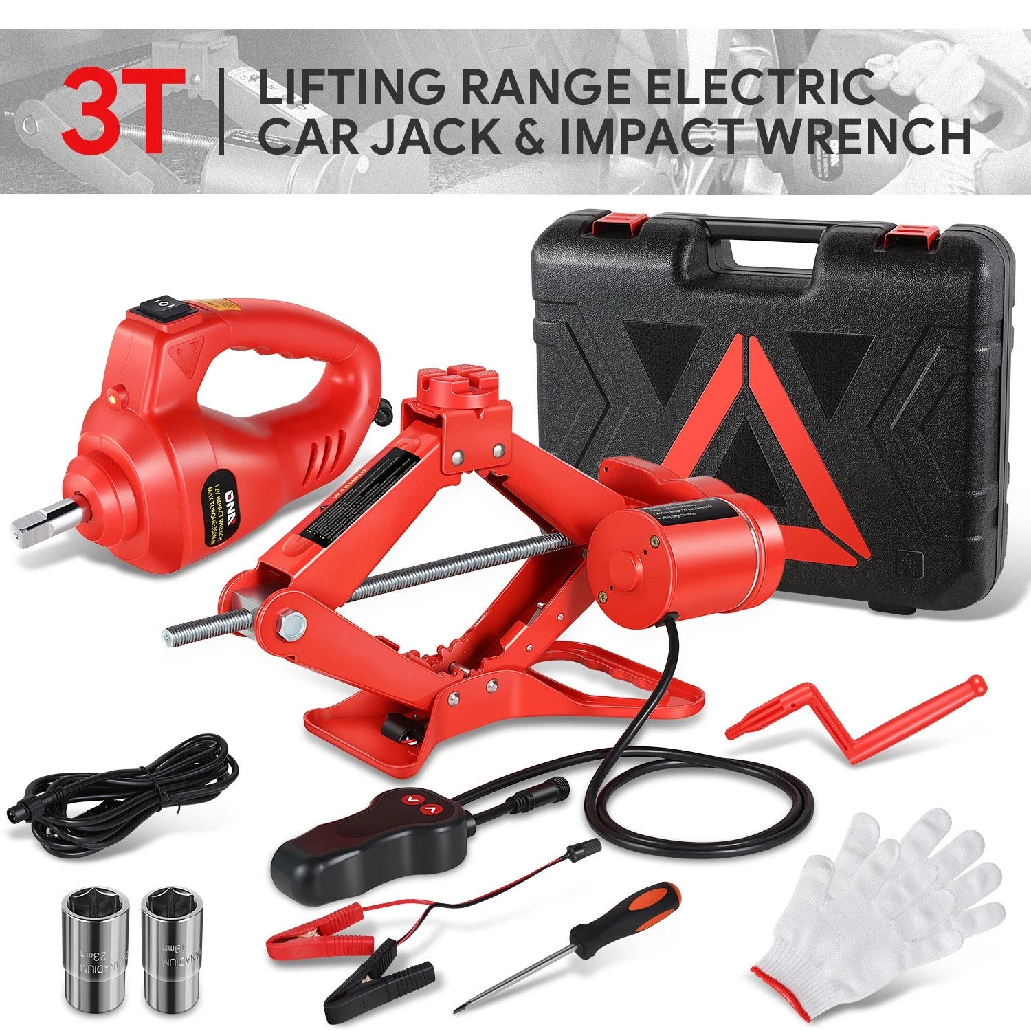 6000 lb Steel Scissor Jack Lift Kit for Automotive (12V Electric)