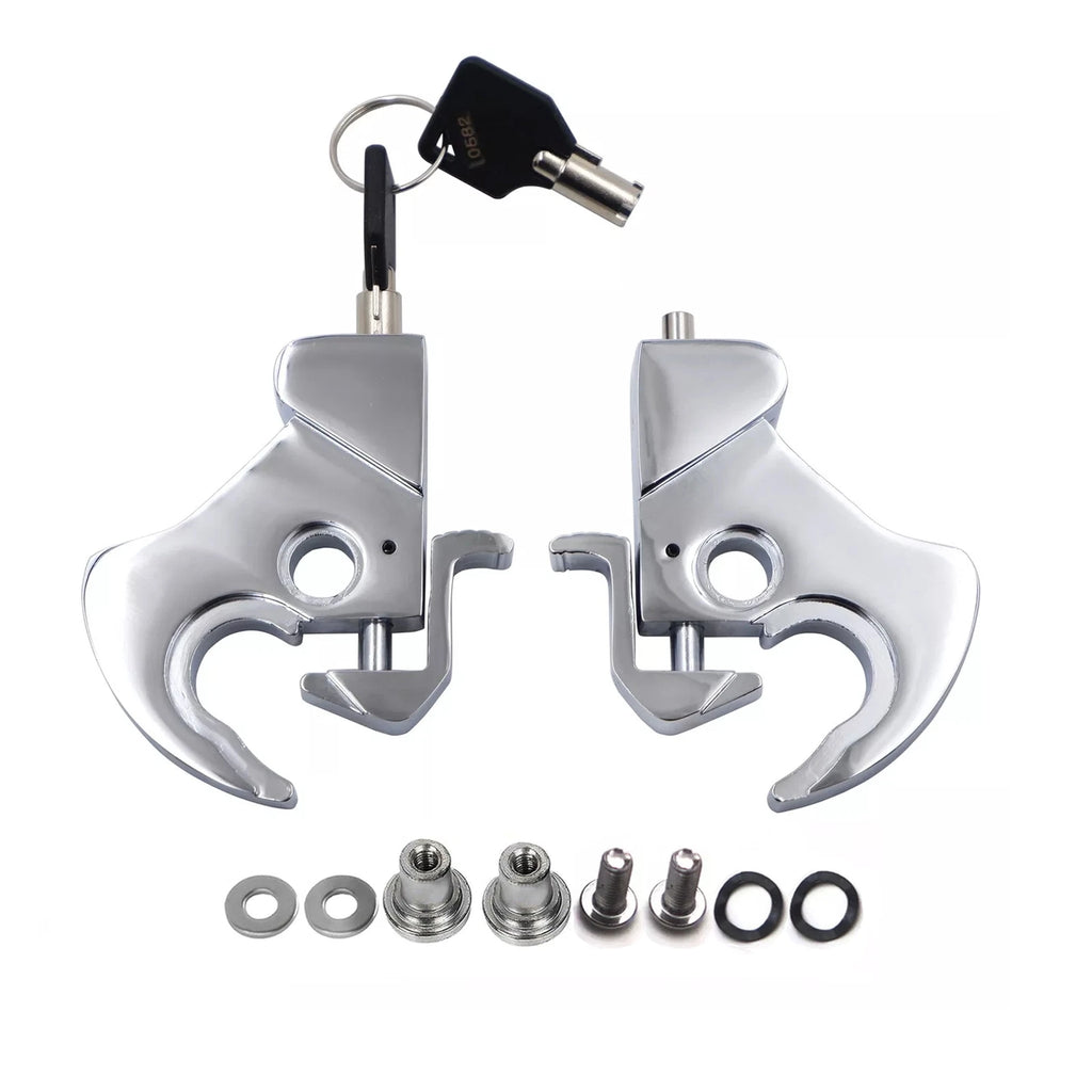 Chrome Sissy Bar Luggage Rack Detachable Locking Latch Nut Kit for Harley Touring