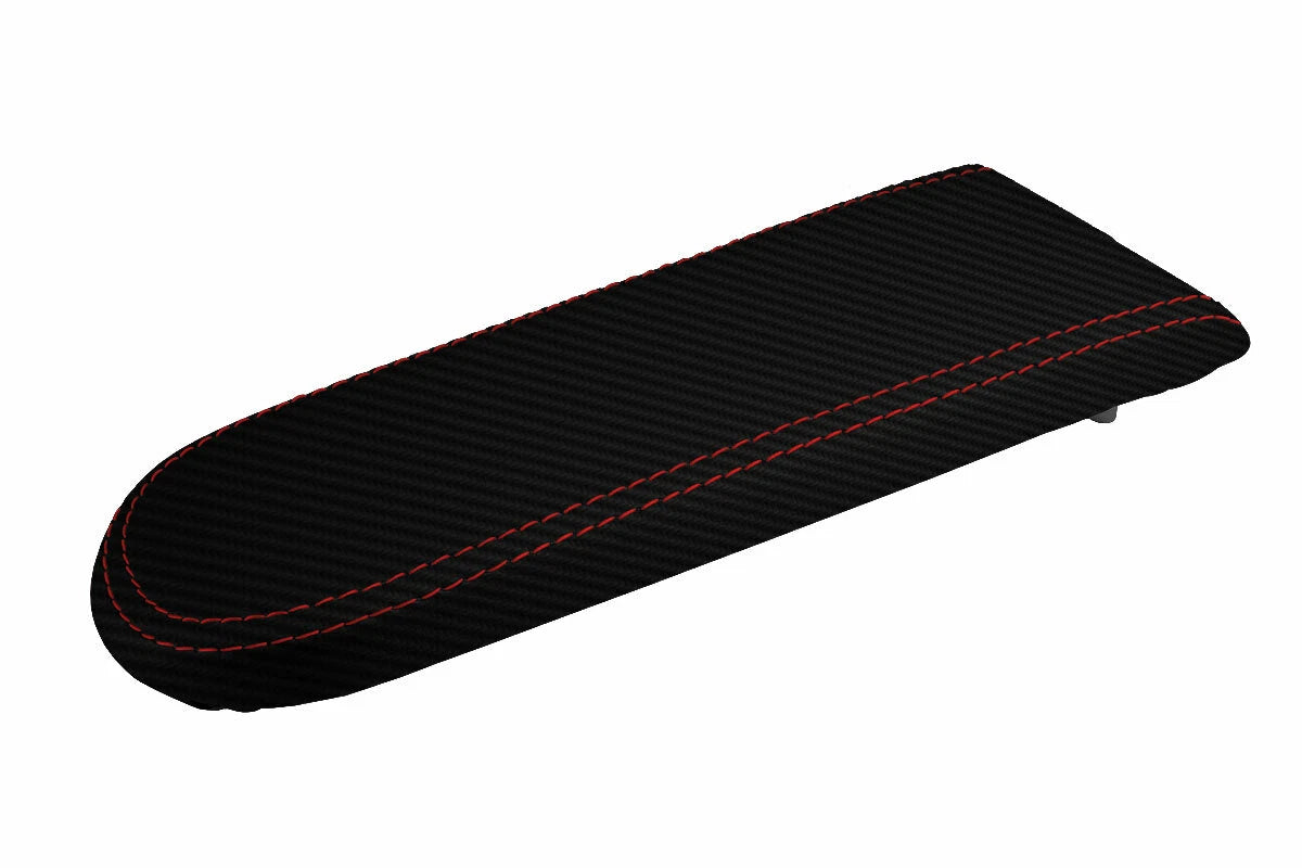 Carbon Fiber Console Lid Cover for VW Jetta Vento (1999–2004) Red Stitch