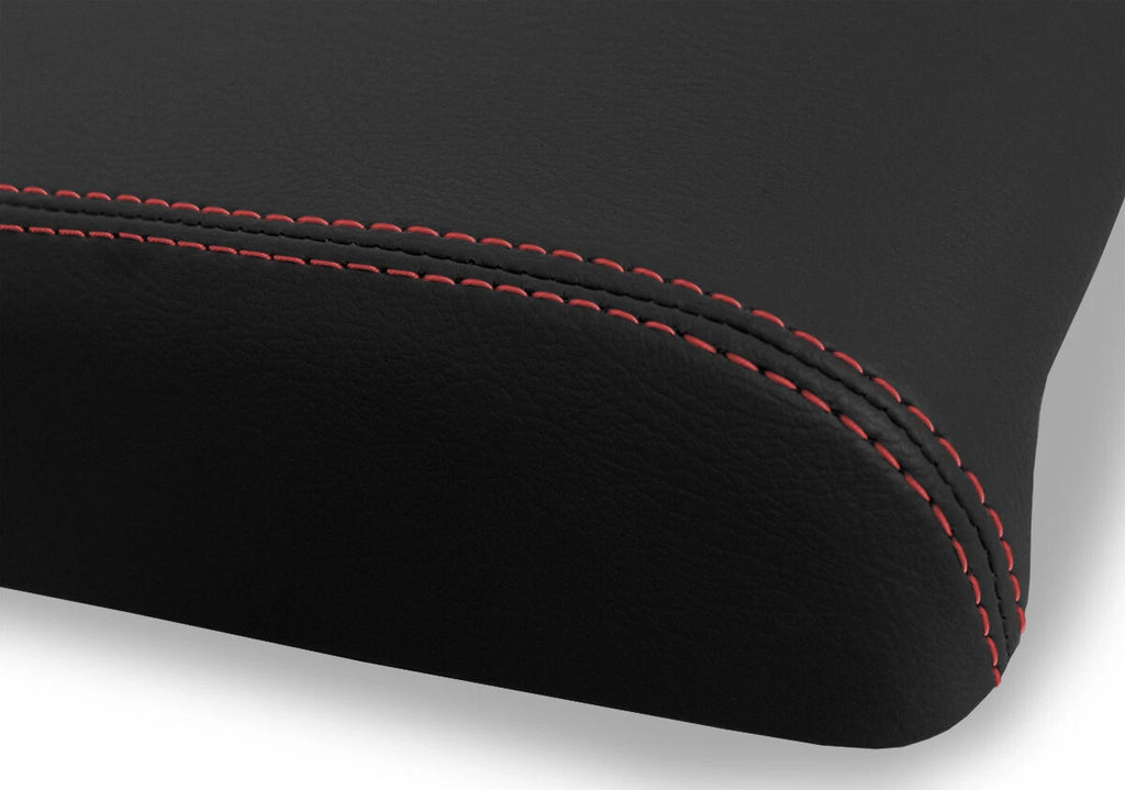Center Console Lid Armrest Leather Cover for Discovery Sport (2015–2019) Red Stitch