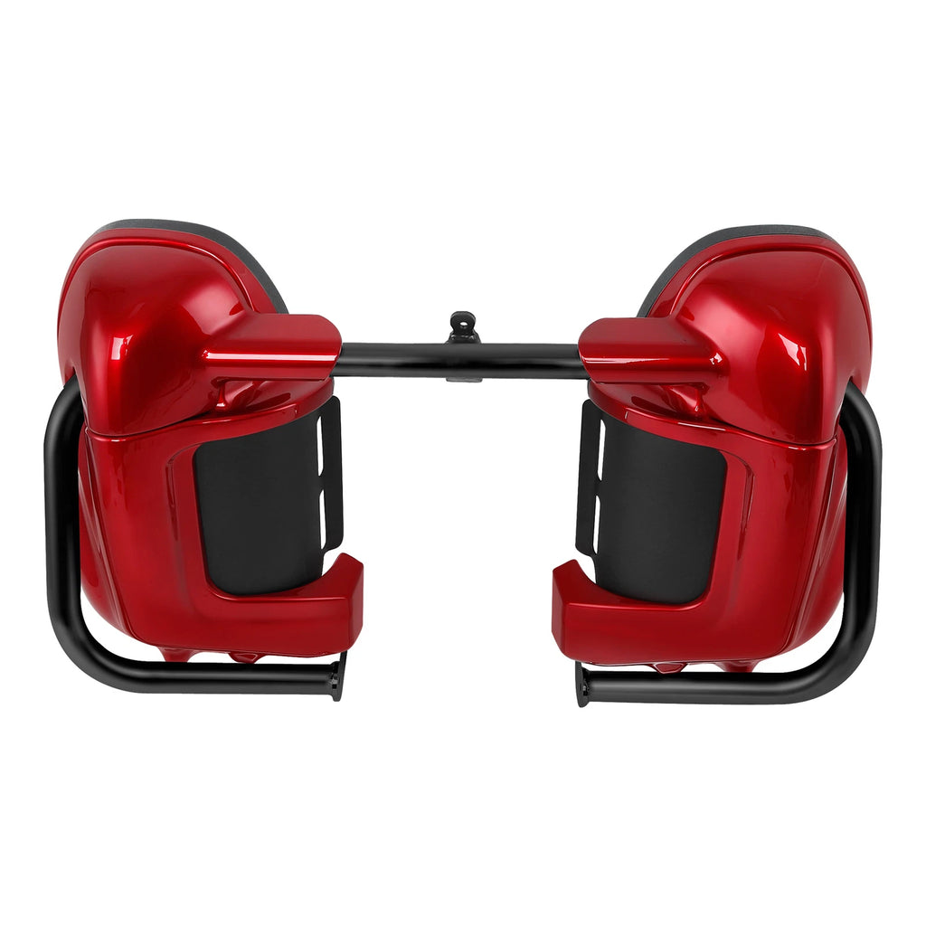 Engine Guard Crash Bar & Red Lower Vented Fairings for Harley Road Glide (2009–2013)