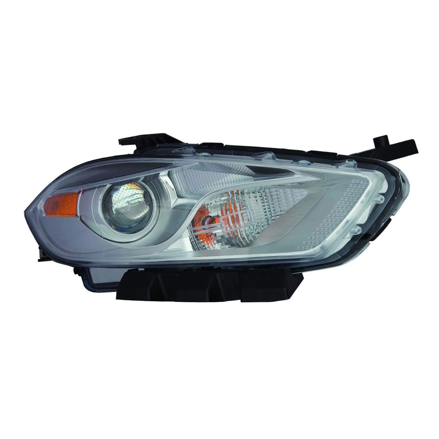 Replacement Chrome Passenger Halogen Headlight Assembly w/Chrome Bezel w/o Logo