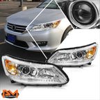 Projector Headlight Pair for Honda Accord (2013–2015) Chrome Housing Amber Corner