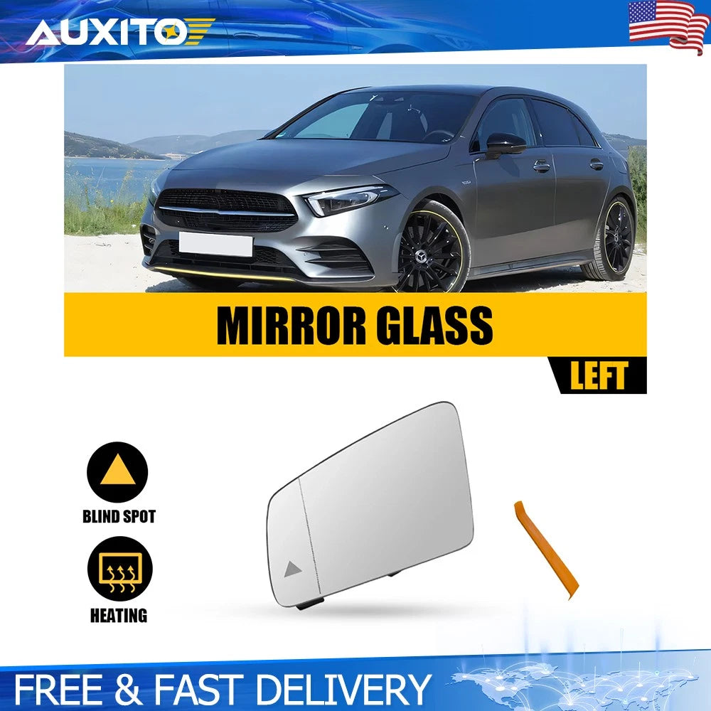 Heated Left Hand Driver Side Mirror Glass w/Blind Spot for Mercedes E-Class (2009–2016)