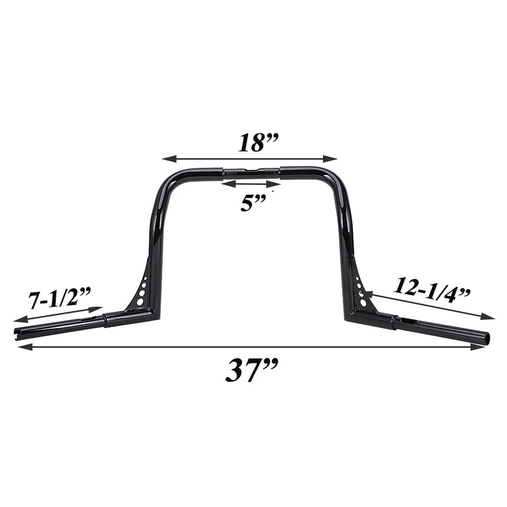 Ape Hanger Handlebar for Harley Touring Electra Glide (1982–2024) Black/Chrome
