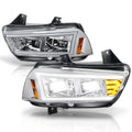 C-Shape LED DRL Turn Signal Headlights for Dodge Charger (2011–2014)