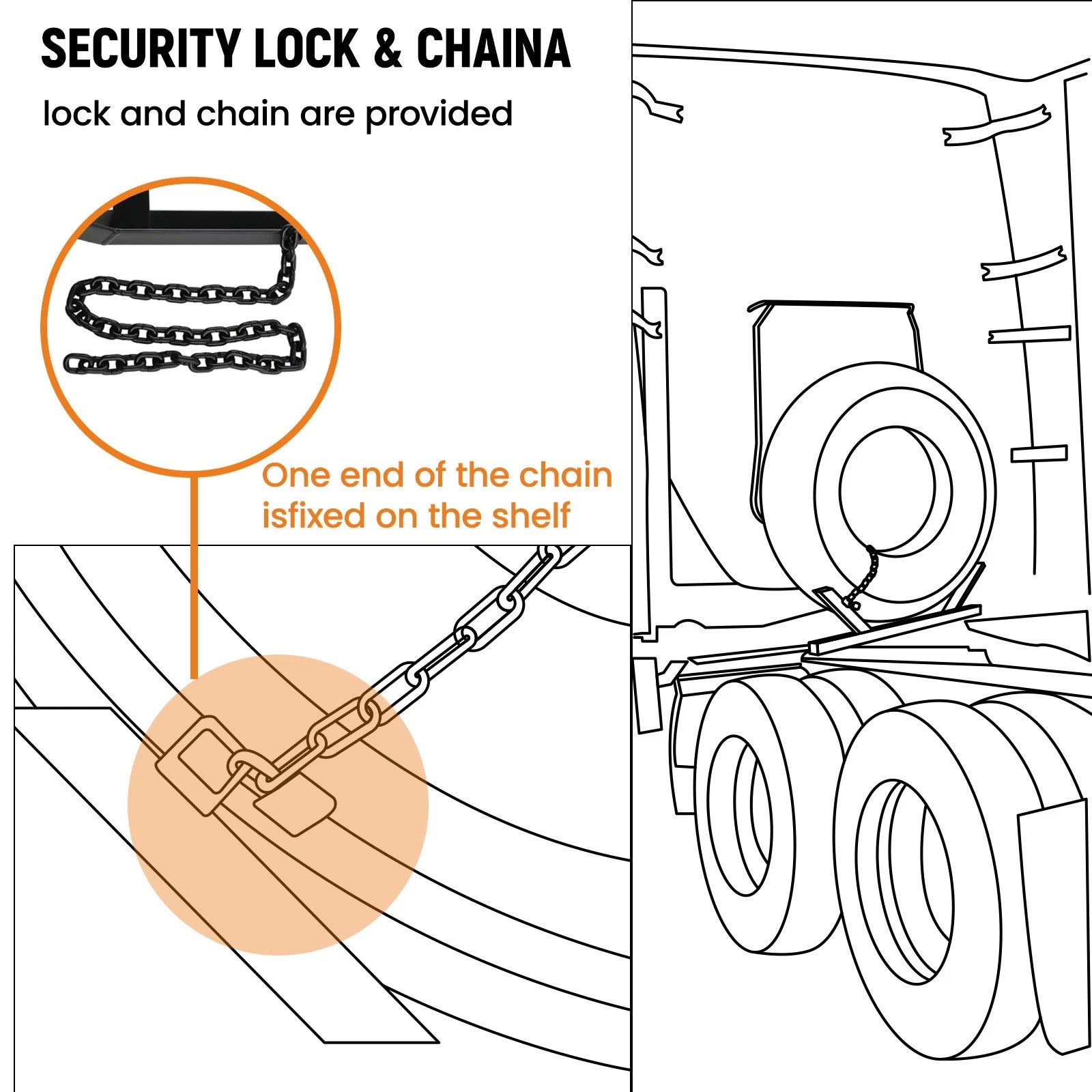Spare Tire Carrier Mount Holder for Semi Trucks (Adjustable)