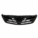 Replacement Black Plastic Front Grille w/Included Chrome Moldings