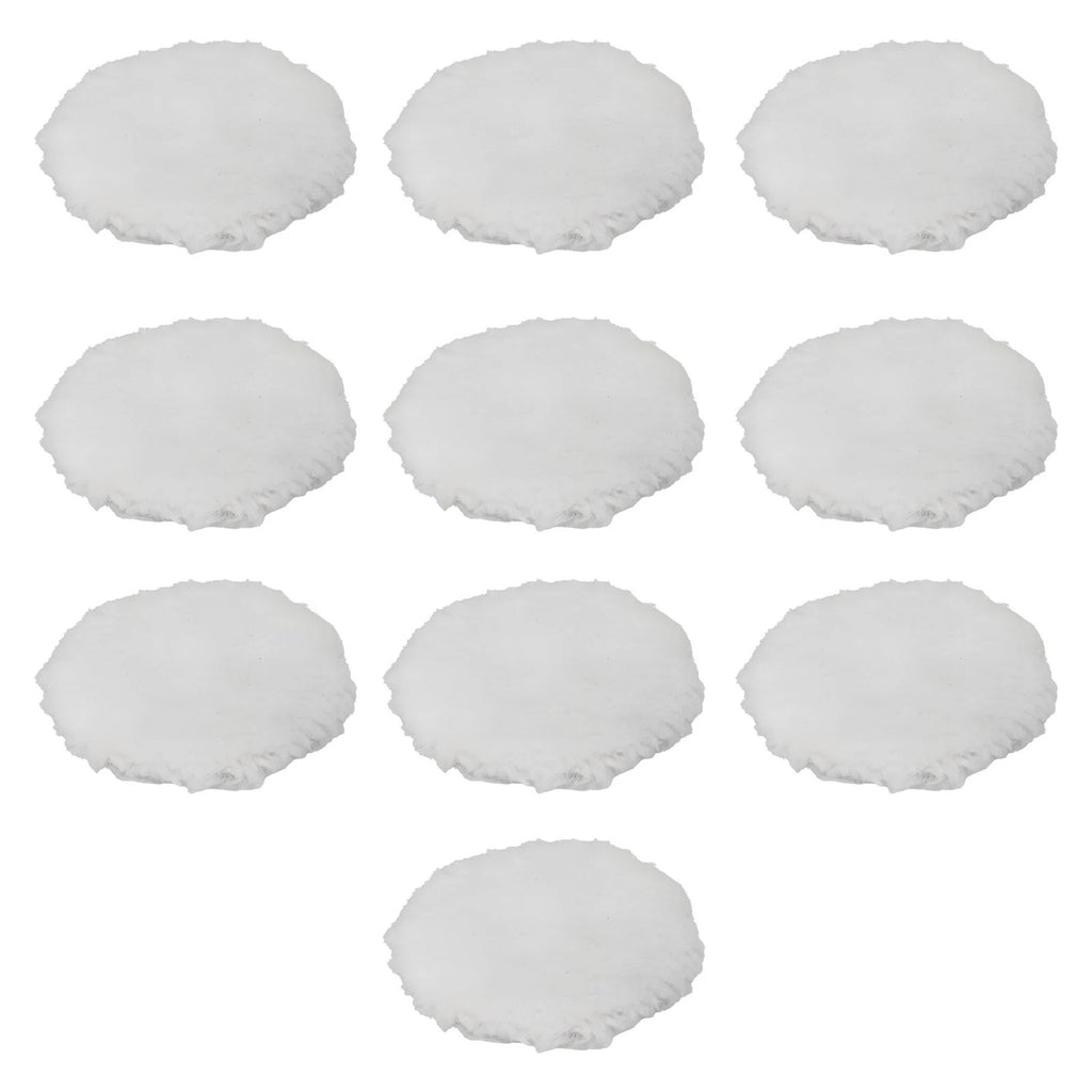 Set of 10 Natural Lambskin Wool Buffing Pads for Car Detailing