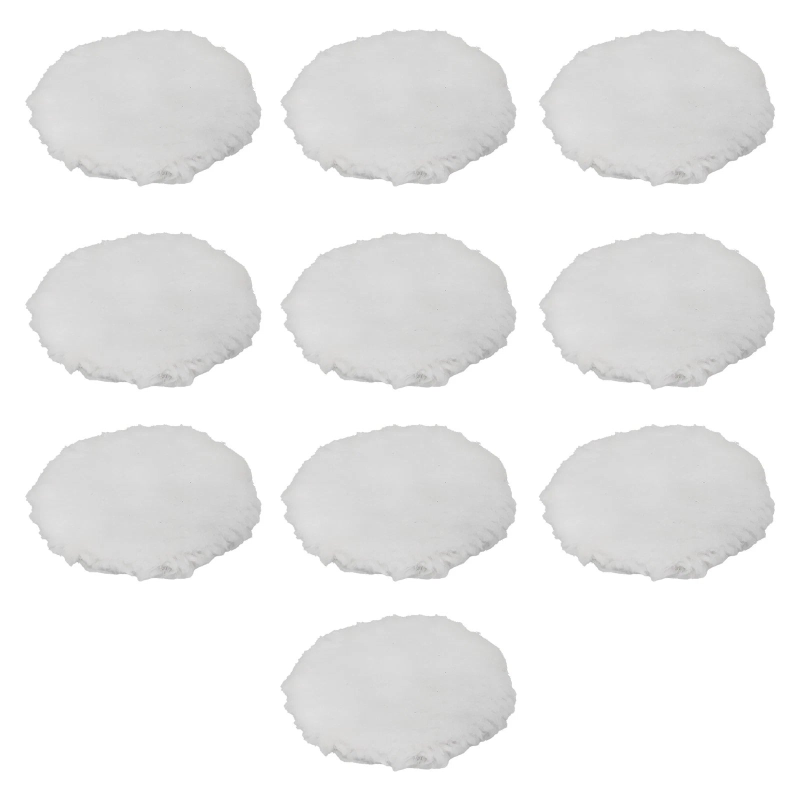 Set of 10 Natural Lambskin Wool Buffing Pads for Car Detailing