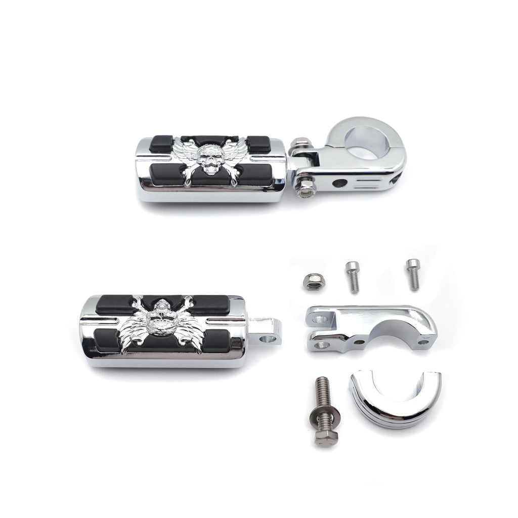 1.25" Chrome FootPeg with 32mm Clamps for Harley Touring Road King