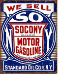 Vintage Replica Tin Metal Sign for Socony Standard Motor Oil (2000)