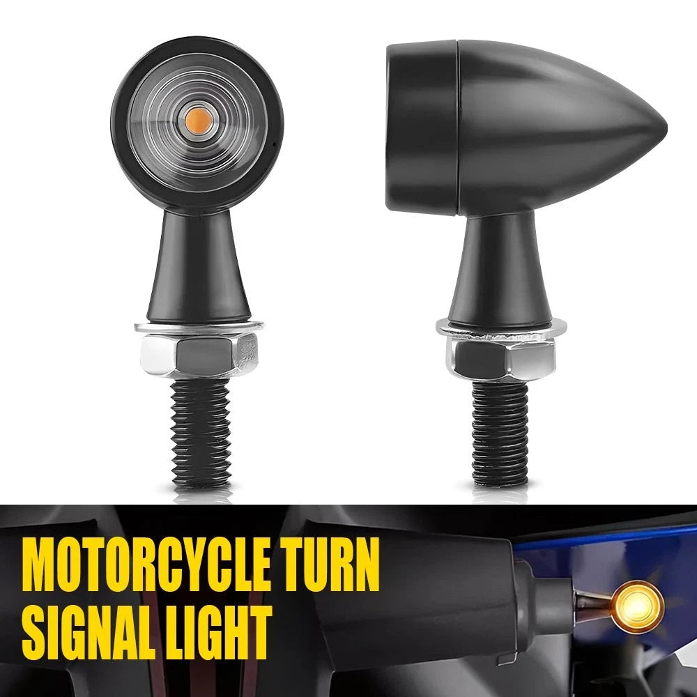 LED Bullet Mini Turn Signal Light for Bobber Cafe Racer (H)