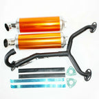 Twin Exhaust Pipe Mufflers for 250cc Dinosaur Style Quad Dirt Bike ATV (2000–2023)