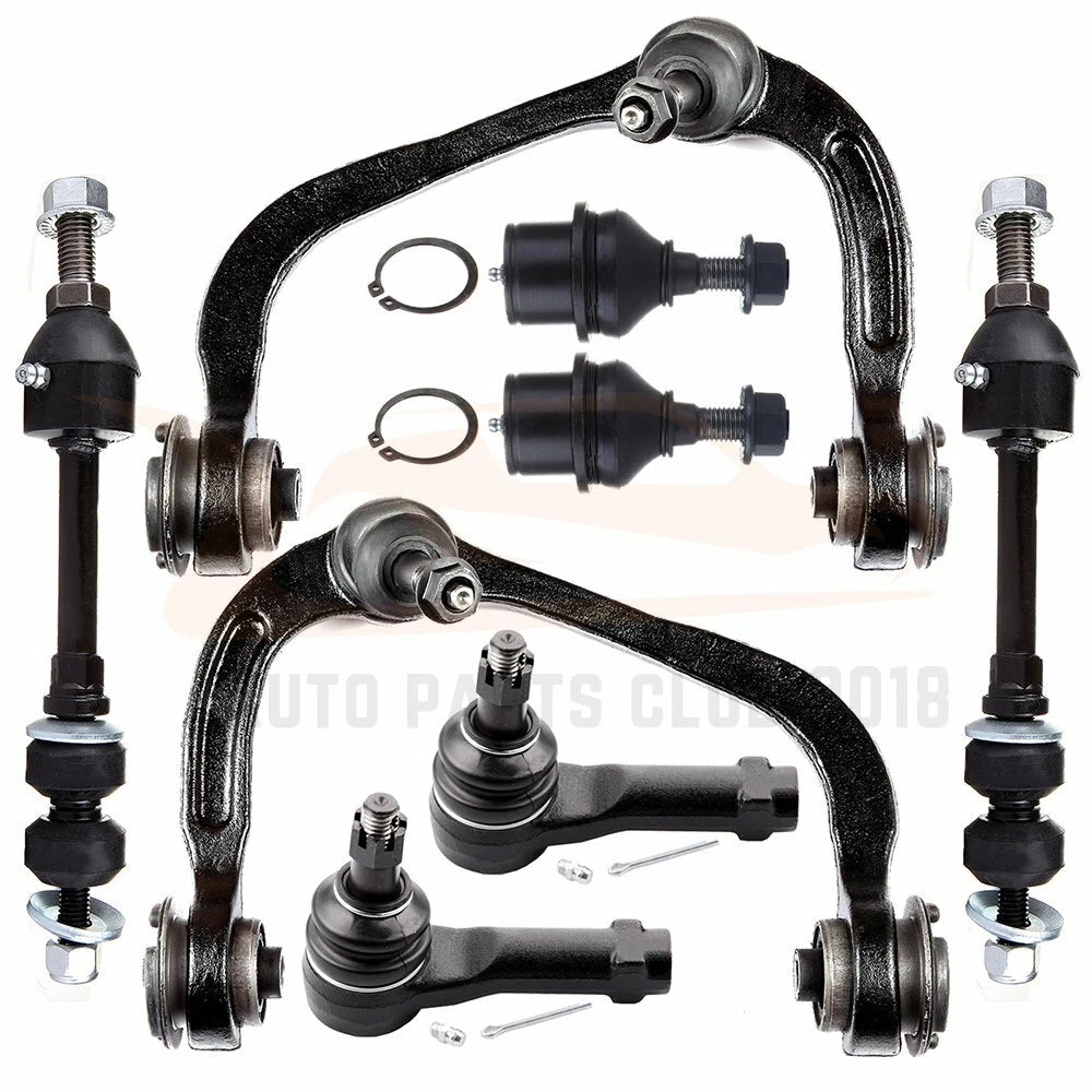 Set of 8 Front Control Arms, Ball Joints, Tie Rods, Sway Bars for Ford F-150 (2005–2008)