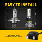 2X H4 LED Headlight Bulbs for