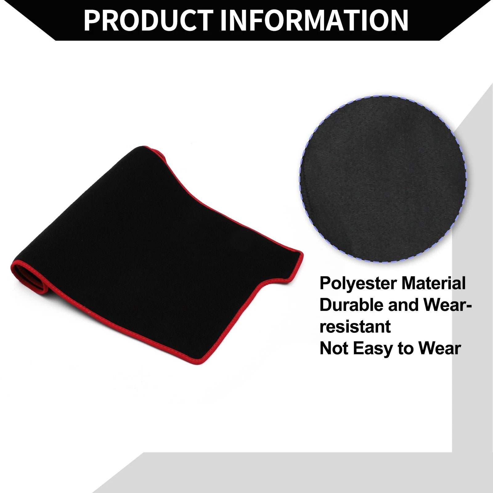 Dashboard Cover Mat for Mazda CX-5 CX-8 (2017–2021) Black Red Set